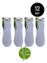 Berka Erkek Bambu Sneakers Çorap Beyaz 12'li Paket 40-44