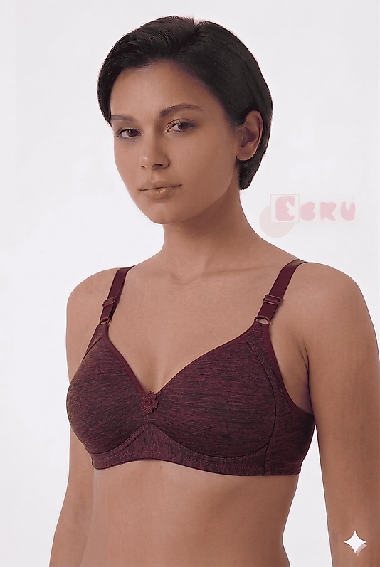 Ebru Kadın Silikonlu Toparlayıcı Sütyen Melanj Bordo