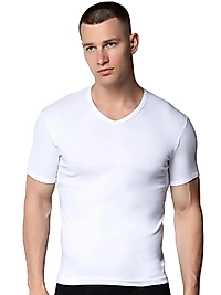 Gümüş 4051 Erkek V Yaka Spor Kollu Fanila Beyaz