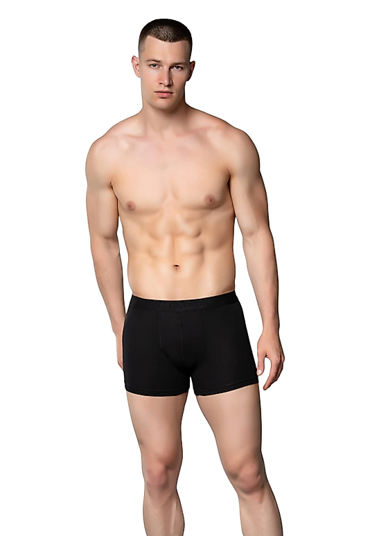 Gümüş 4018 Erkek Likralı Boxer Siyah 12 li Paket