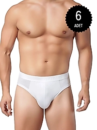 Gümüş İç Giyim 7008 Erkek Modal Kemerli Slip Külot Beyaz 6 Lı Paket