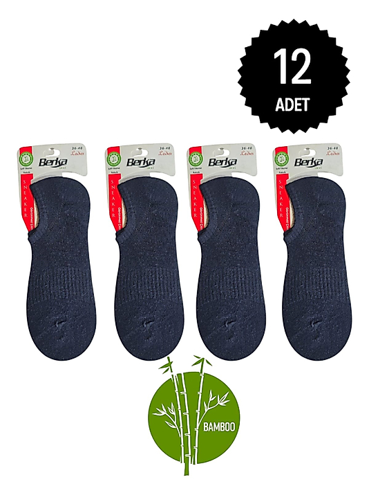 Berka Garson Bambu Sneakers Çorap Lacivert 12'li Paket 36-40