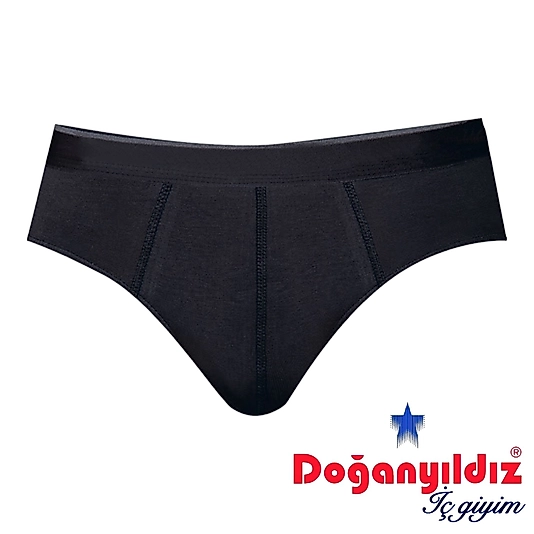 Doğan Yıldız 2850 Likralı Vücüdu Saran Erkek Slip Külot Siyah 3 lü Paket