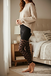 Sıla Sella 119 Kadın Viskon Bacak Güpür Detaylı Siyah Uzun Tayt