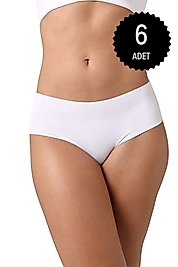 Gümüş 3076 Kadın Lazer Kesim Dikişsiz Görünmez Bato Külot 6'lı Paket