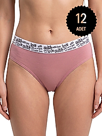 Dondeza 158 Kemer Lastik Likralı Pamuk Bikini Karışık 12'li Paket