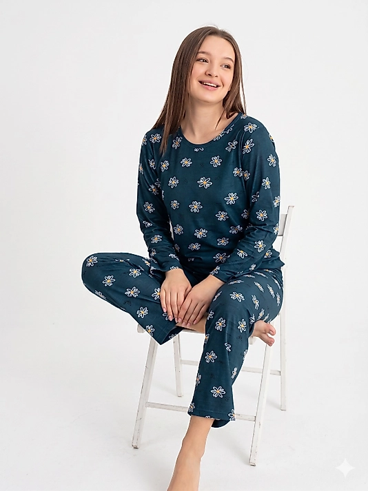 Teknur Süet kumaş Pijama Takım