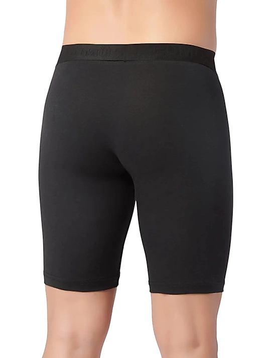 Gümüş İç Giyim 4074 Erkek Likralı Uzun Boxer Siyah