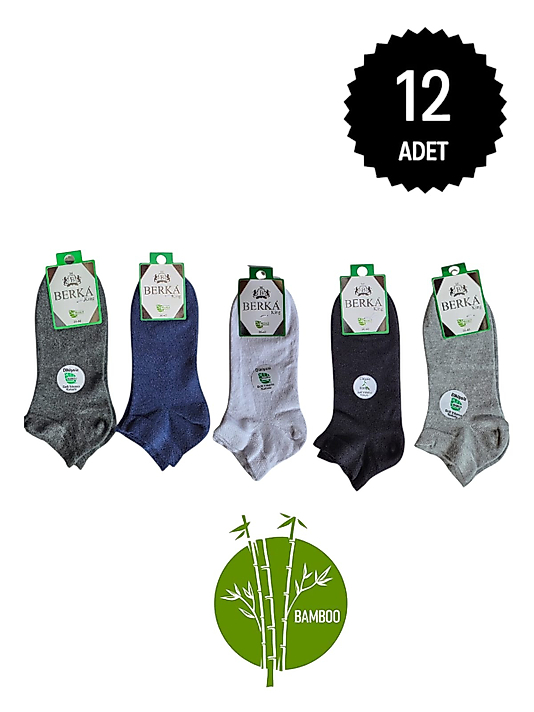 Berka Garson Bambu Patik Çorap Karışık 12'li Paket 36-40