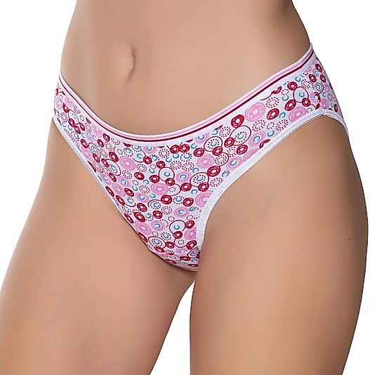 Gümüş 6026 Kadın Likralı İnce Bel Halka Baskılı Bikini Külot Karışık 6 lı Paket