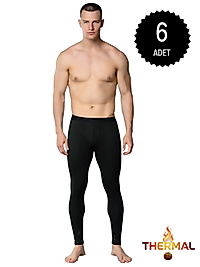 Gümüş İç Giyim 4055 Erkek Termal Tayt Siyah 6 lı Paket