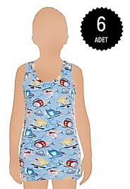 Gümüş 3088 Erkek Çocuk Likralı Empirme Atlet Karışık 6 lı Paket