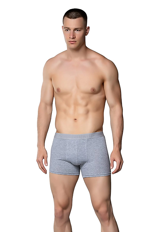 Gümüş 4018 Erkek Likralı Boxer Gri 12 li Paket