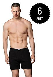 Gümüş 3058 Erkek Ribana (Likralı) Arjantin (Paçalı) Külot Siyah 6 lı Paket