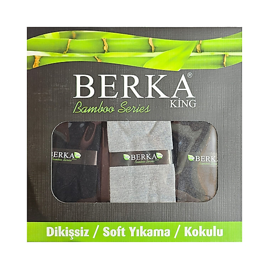 Berka Erkek Bambu Uzun Boğaz Siyah Çorap 12'li Paket 40-44