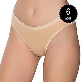 Gümüş 6051 Kadın Likralı İnce Bel İz Yapmaz Bikini Karışık 6 lı Paket