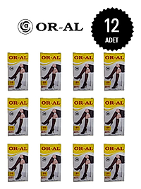 Oral Kadın Dizaltı Çorap 40 Denye Orta Kalın (Sarı Kutu) 38 Bronz Rengi 12'li Paket