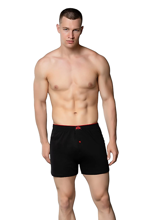 Gümüş 4020 Erkek Penye Havlu Bel Düz Boxer Siyah