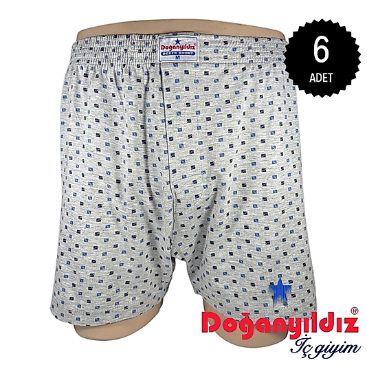 Doğan Yıldız 2210 Empirme (Desenli) Boxer Külot 6 lı Paket