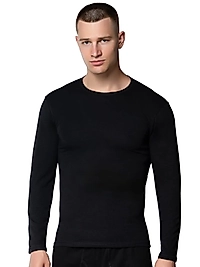 Gümüş 4022 Erkek Likralı Uzun Kol Fanila Atlet Siyah