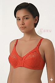 Ebru Kadın Telsiz Dantelli Toparlayıcı Sütyen Kırmızı