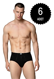 Gümüş 4014 Erkek Penye Kom Slip Külot Siyah 6 lı Paket