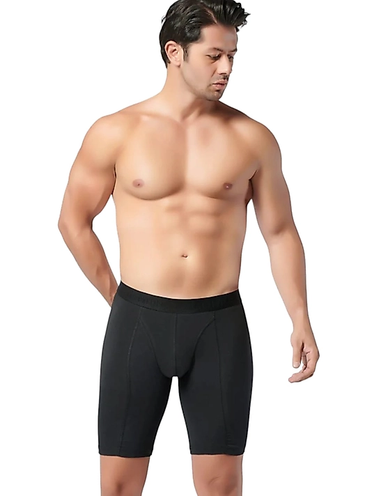 Gümüş İç Giyim 4074 Erkek Likralı Uzun Boxer Siyah 6 Lı Paket