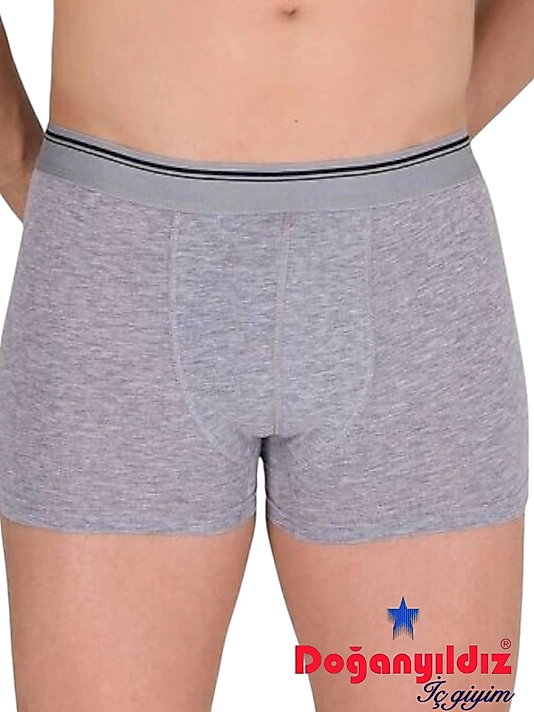 Doğan Yıldız 2810 Likralı Vücudu Saran Boxer Gri 12 li Paket