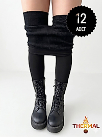 Best Umt Kadın İçi Peluşlu Toparlayıcı Termal Tayt 12'li Paket