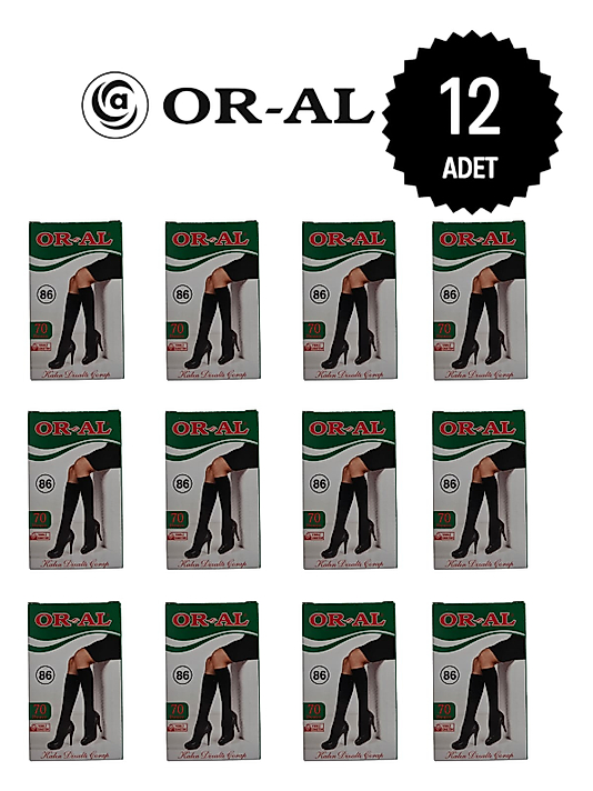 Oral Kadın 70 Denye Opak Dizaltı Çorap 86 Vizon Rengi 12'li paket