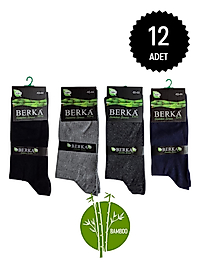 Berka Erkek Bambu Uzun Boğaz Karışık Çorap 12'li Paket 40-44