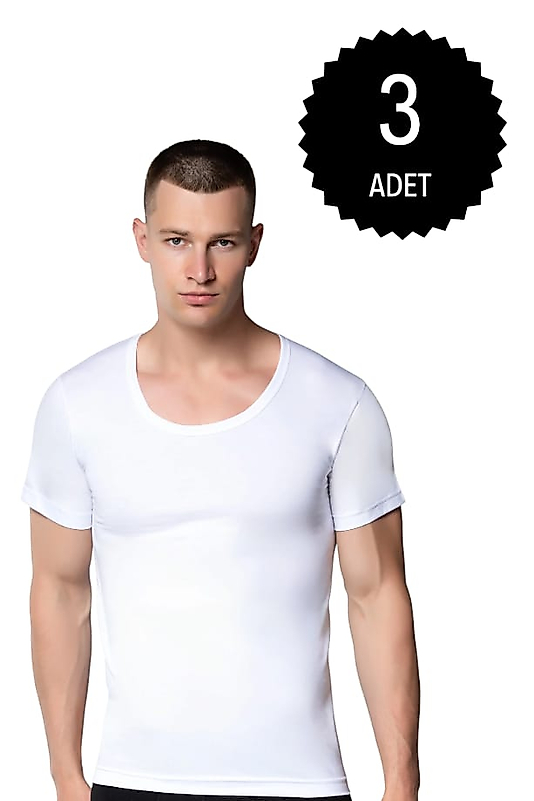 Gümüş 3003 Erkek Penye Bisiklet Yaka Atlet 3 lü Paket