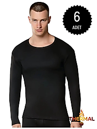 Gümüş İç Giyim 4054 Erkek Termal Fanila Siyah 6 lı Paket