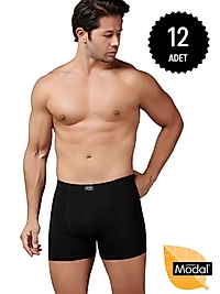 Gümüş İç Giyim 7009 Modal Elastan Boxer 12 li Paket