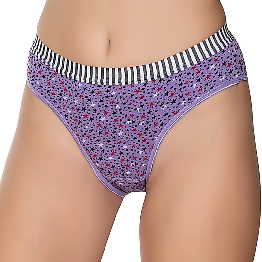 Gümüş 6024 Kadın Likralı Galaksi Baskılı Bikini Külot Karışık 12 li Paket