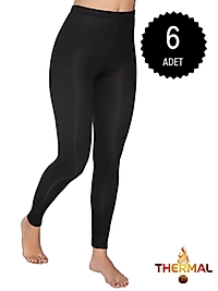 Gümüş İç Giyim 4058 Kadın Termal Tayt Siyah 6 lı Paket
