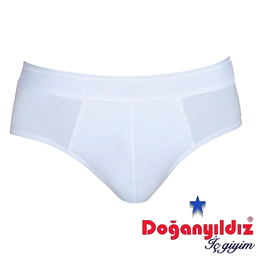 Doğan Yıldız 2850 Likralı Vücüdu Saran Erkek Slip Külot Beyaz 6 lı Paket