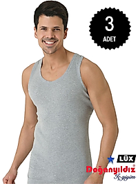 Doğan Yıldız 1310 Lüks Ribana (Likralı) Erkek Askılı Atlet Gri 3 lü Paket