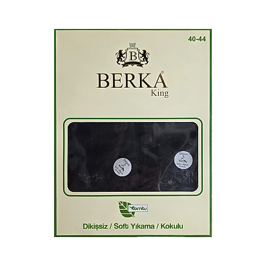 Berka Erkek Bambu Patik Çorap Siyah 12'li Paket 40-44