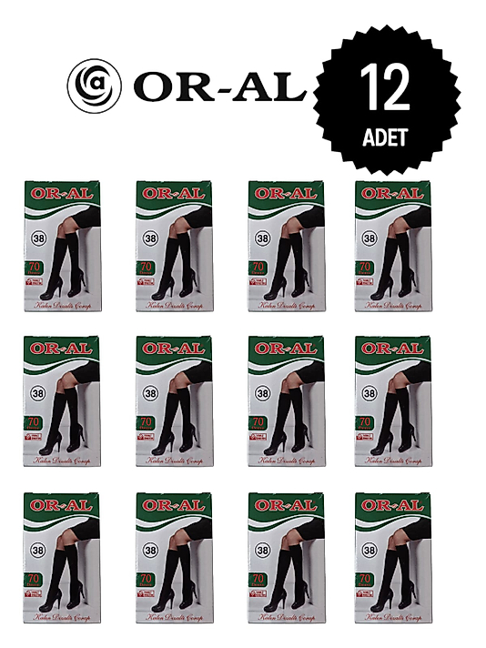 Oral Kadın 70 Denye Opak Dizaltı Çorap 38 Bronz Rengi 12'li paket
