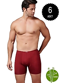 Gümüş İç Giyim 8007 Bambu İnce Bel Elastan Boxer 6 lı Paket