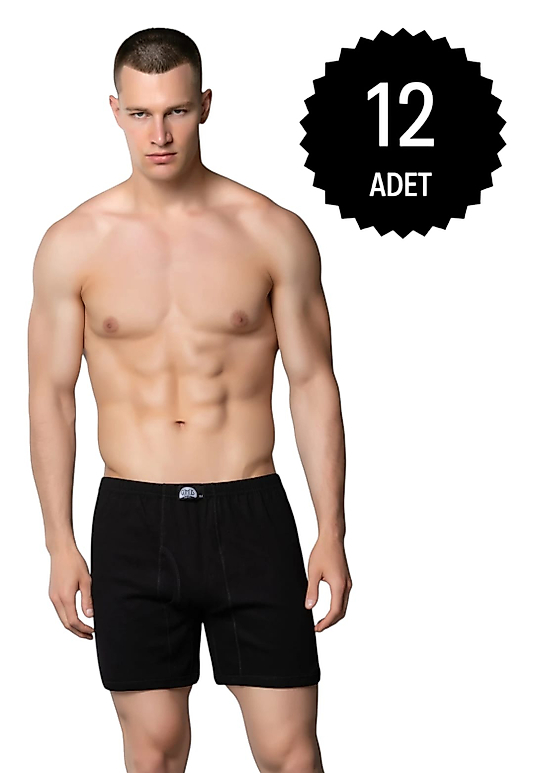 Gümüş 3058 Erkek Ribana (Likralı) Arjantin (Paçalı) Külot Siyah 12 li Paket