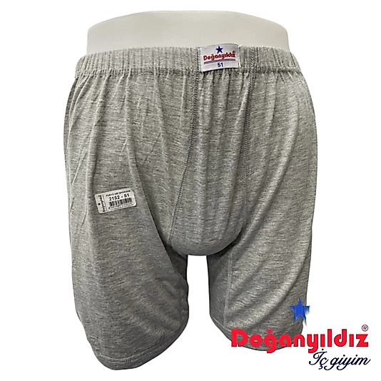 Doğan Yıldız 2152 Penye Erkek Paçalı Külot Gri 12 li Paket