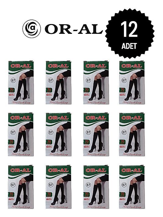 Oral Kadın 70 Denye Opak Dizaltı Çorap 57 Ten Rengi 12'li paket