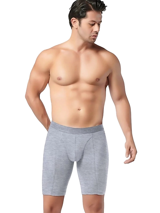 Gümüş İç Giyim 4074 Erkek Likralı Uzun Boxer Gri