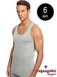 Doğan Yıldız 1112 Penye Erkek Askılı Atlet Gri 6 lı Paket