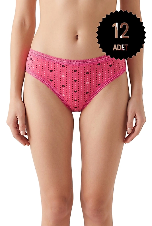 Gümüş 6042 Likralı Petek Bikini Karışık 12'li Paket