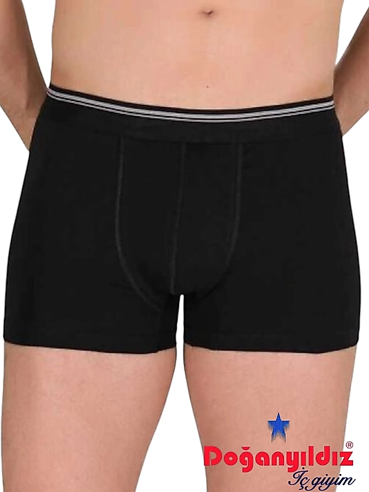 Doğan Yıldız 2810 Likralı Vücudu Saran Boxer Siyah 12 li Paket