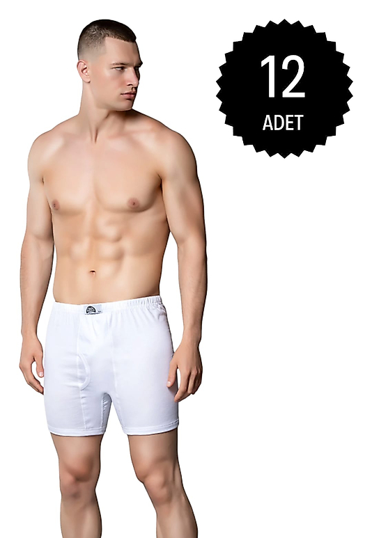 Gümüş 3007 Erkek Penye Arjantin (Paçalı) Külot Beyaz 12 li Paket