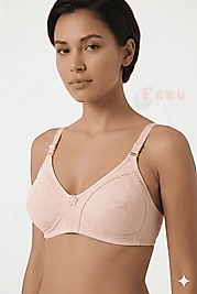 Ebru Kadın Pamuklu Penye Toparlayıcı Sütyen Melanj Pembe